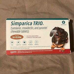 3 NEW pills left of Simparica Trio chewable tablets for dogs